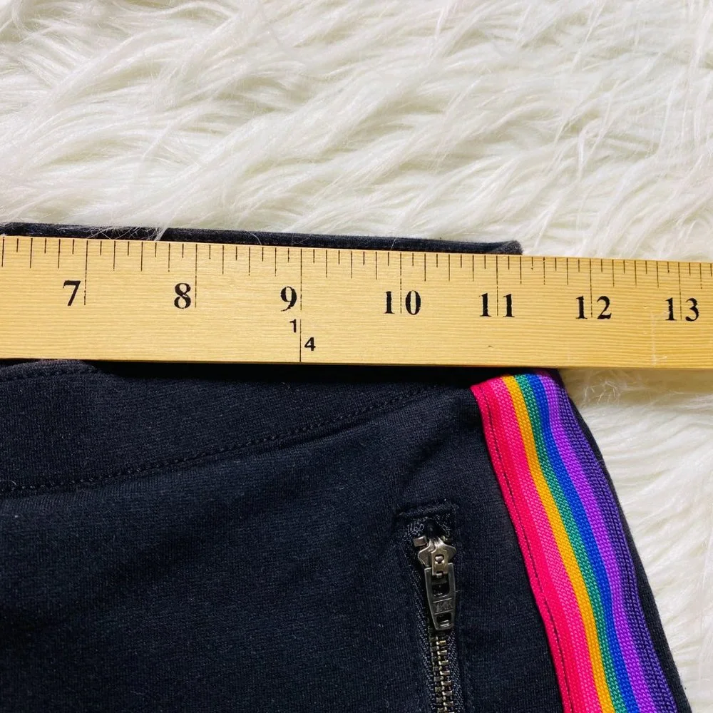 The Children's Place Girls Rainbow Side Stripe Zip Ponte Knit Jeggings Black L